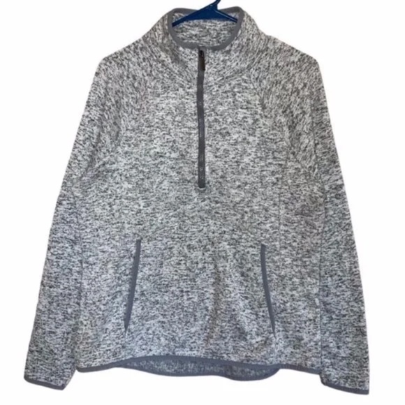 Kyodan 1/4 Zip Heather Grey Kangaroo Pocket Pullover - Picture 1 of 9